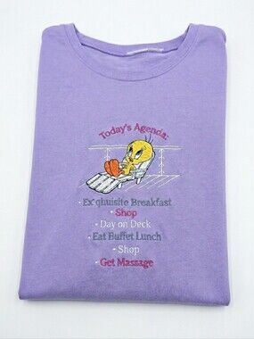 Princess Cruises Tweety Bird Tshirt Embroidered Rhinestone Vacation Travel